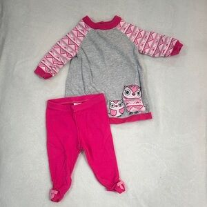 Gymboree Pink and Gray Owl Matching Set